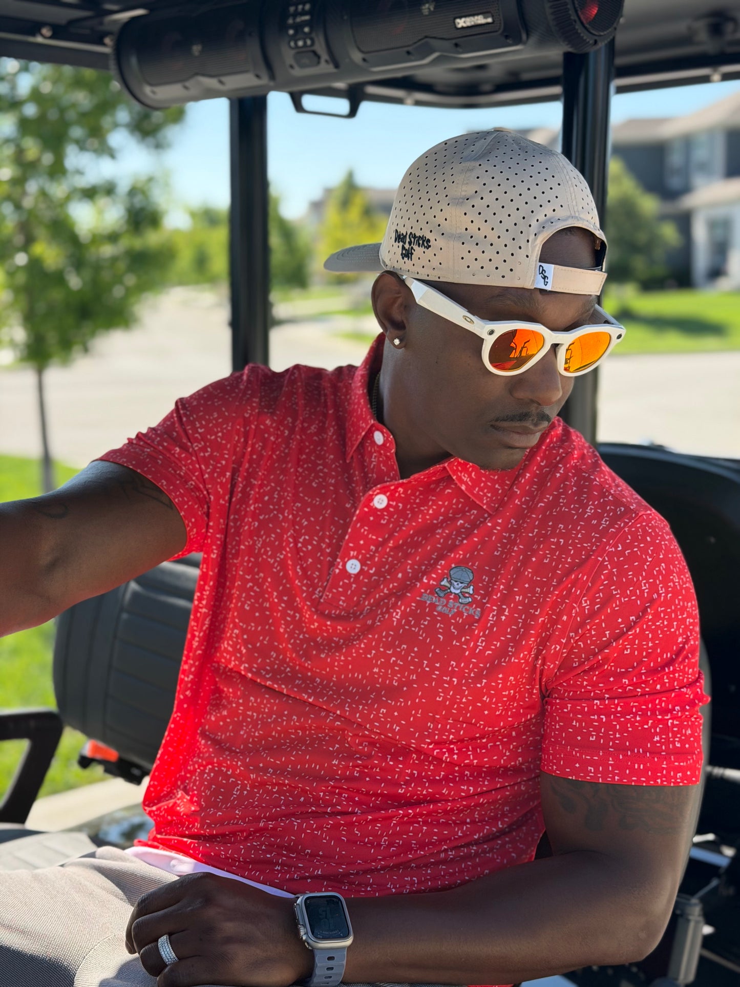 Performance Elite Polo Dashing Red and White