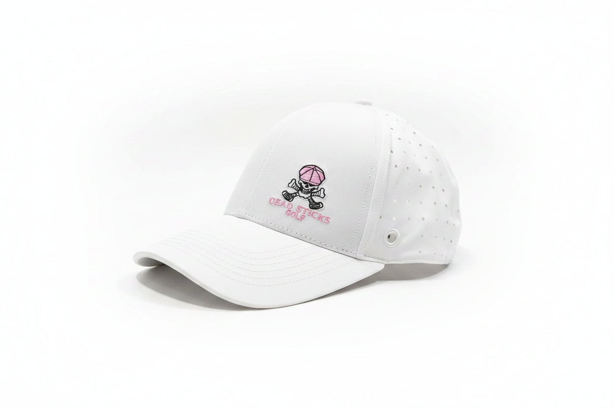 Women's Performance Ponytail Hat – White/Pink