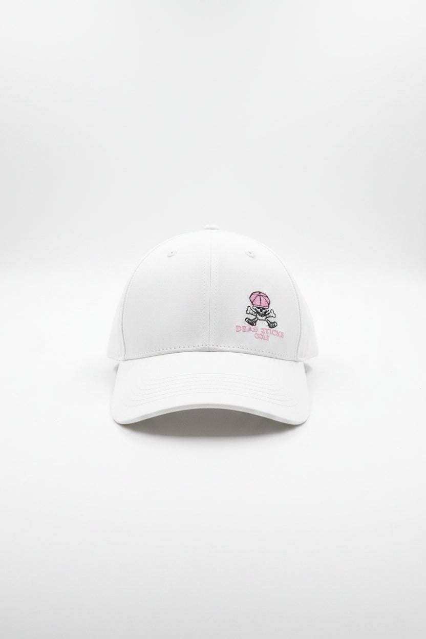 Women's Performance Ponytail Hat – White/Pink