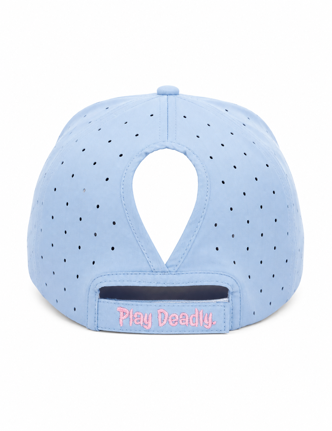 Women's Performance Ponytail Hat – Baby Blue/Pink